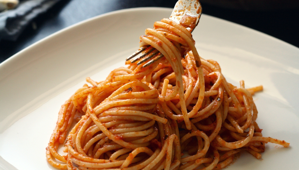 Close up image of plate spaghetti